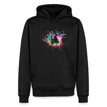 Tie dye Motocross Dirt Bike - Männer Premium Bio Hoodie - Schwarz - Vorne - Nico (187cm)