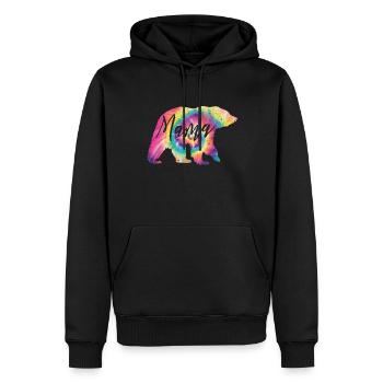 Tie Dye Mama bär - Männer Premium Bio Hoodie - Schwarz - Vorne - Nico (187cm)