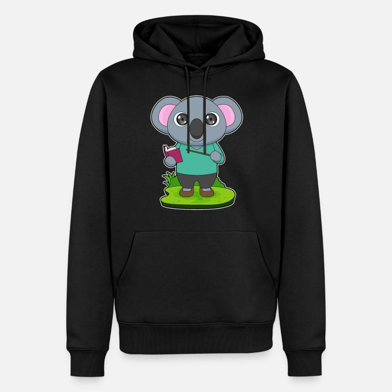 Koala Teacher Pointer - Sweat à capuche Premium bio Homme - noir