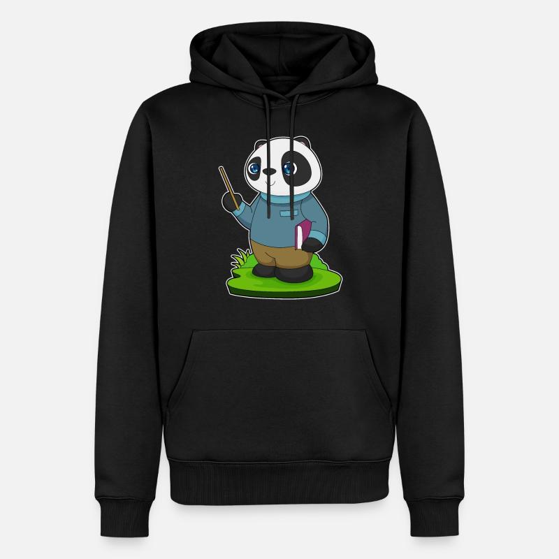 Pointeur d’enseignant Panda - Sweat à capuche Premium bio Homme - noir