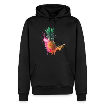 Ananas coloré - Sweat à capuche Premium bio Homme - noir - Devant - Nico (187cm)