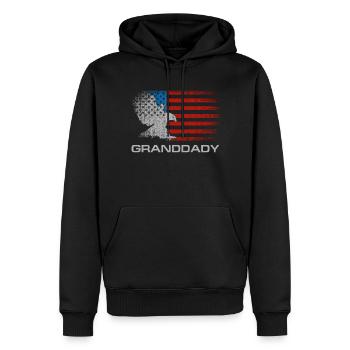 Großvater US-amerikanische Flagge von Enkelkindern für - Männer Premium Bio Hoodie - Schwarz - Vorne - Nico (187cm)
