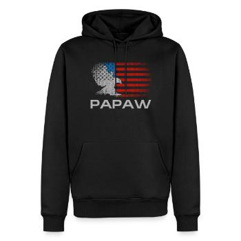 Papaw Vatertag Amerikanische Flagge Großvater Lustig - Männer Premium Bio Hoodie - Schwarz - Vorne - Nico (187cm)