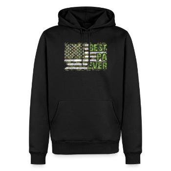 Best Pa Ever Papa Grandfather Great Camo US Flag - Men’s Premium Organic Hoodie - black - Front - Nico (187cm)