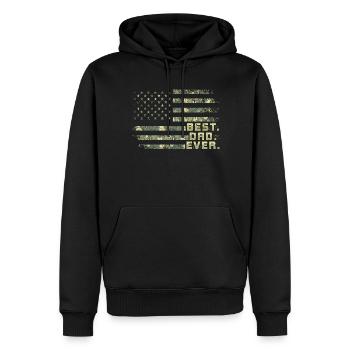 Papa Camo Drapeau américain Fête des pères Militaire pour - Sweat à capuche Premium bio Homme - noir - Devant - Nico (187cm)