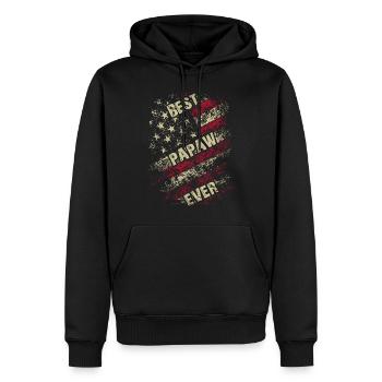 Großvater US-Flagge Bester Papa aller Zeiten Vatertag - Männer Premium Bio Hoodie - Schwarz - Vorne - Nico (187cm)
