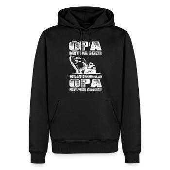 Opa Mit Bagger Wie Ein Normaler Opa Nur Cooler - Männer Premium Bio Hoodie - Schwarz - Vorne - Nico (187cm)