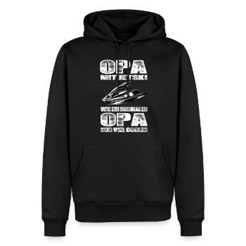 Opa Mit Jetski Wie Ein Normaler Opa Nur Cooler - Männer Premium Bio Hoodie - Schwarz - Vorne - Nico (187cm)