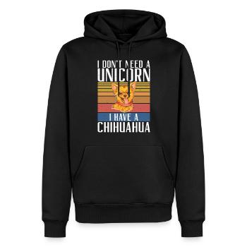 Chihuahua Cadeaux Chihuahua Propriétaire - Sweat à capuche Premium bio Homme - noir - Devant - Nico (187cm)