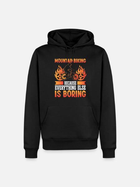 Mountainbiking because everything else - Männer Premium Bio Hoodie - Schwarz