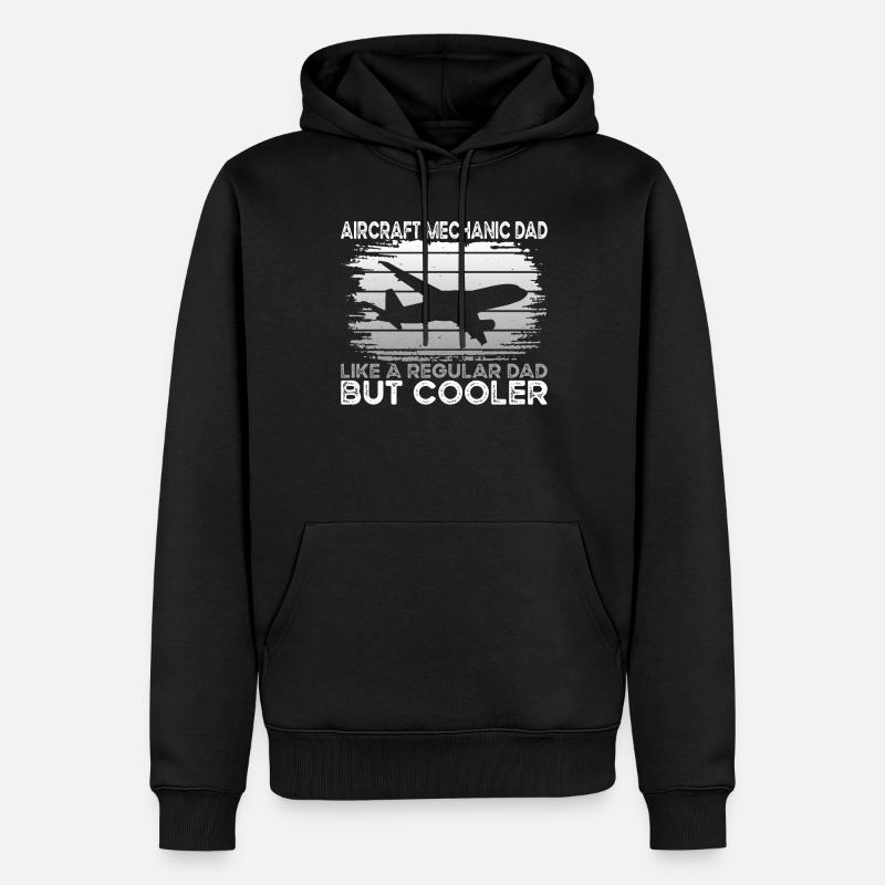 Papa mécanicien d’aéronefs - Sweat à capuche Premium bio Homme - noir