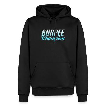 Burpee Champion - Männer Premium Bio Hoodie - Schwarz - Vorne - Nico (187cm)