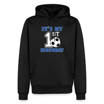 Fußballspieler 1. Geburtstag Fußball Sporttrainer - Männer Premium Bio Hoodie - Schwarz - Vorne - Nico (187cm)