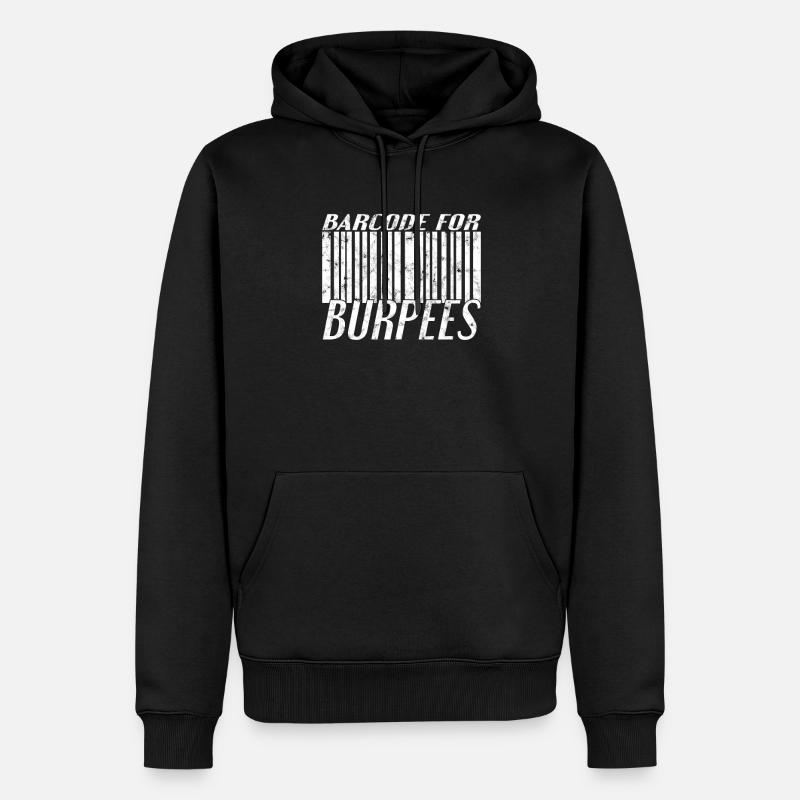 Burpee Barcode - Männer Premium Bio Hoodie - Schwarz