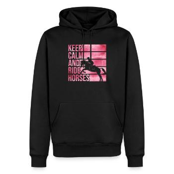 Buntes Pferde-Liebhaber-Zitat Reiten - Männer Premium Bio Hoodie - Schwarz - Vorne - Nico (187cm)
