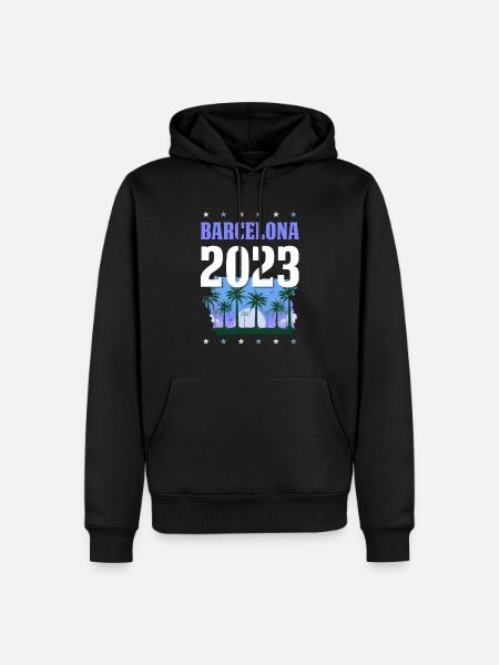 Barcelone 2023 - Sweat à capuche Premium bio Homme - noir