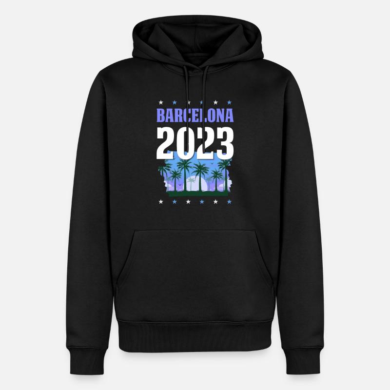 Barcelone 2023 - Sweat à capuche Premium bio Homme - noir