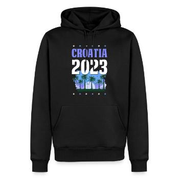 Croatia 2023 - Männer Premium Bio Hoodie - Schwarz - Vorne - Nico (187cm)