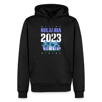 Bulgaria 2023 - Men’s Premium Organic Hoodie - black - Front - Nico (187cm)