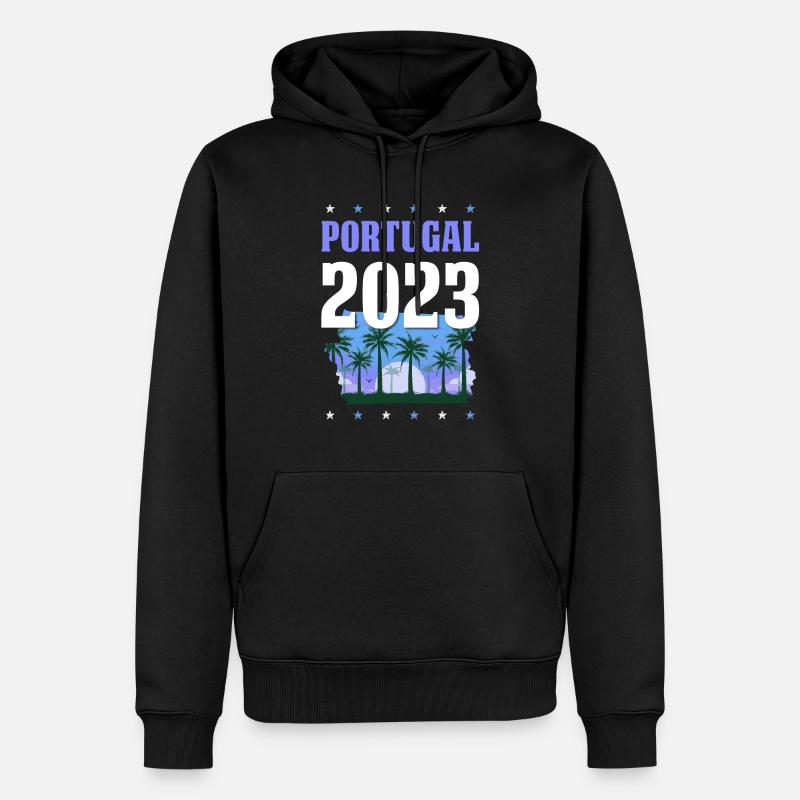 Portugal 2023 - Sweat à capuche Premium bio Homme - noir