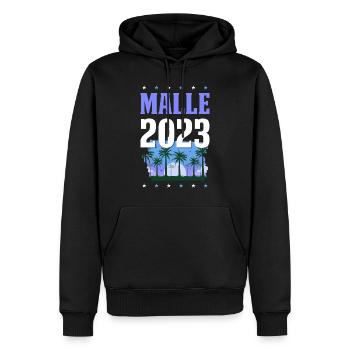 Malle 2023 - Männer Premium Bio Hoodie - Schwarz - Vorne - Nico (187cm)