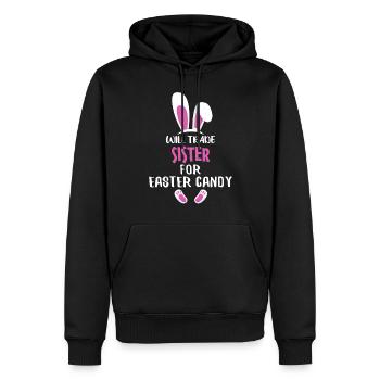 Échangera sa sœur contre des bonbons de Pâques - Sweat à capuche Premium bio Homme - noir - Devant - Nico (187cm)