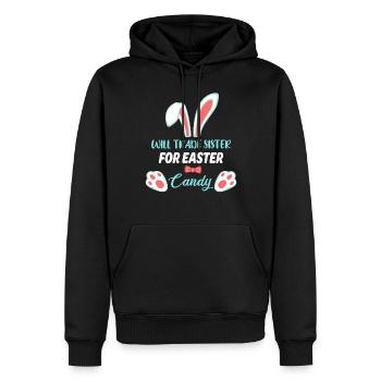 Échangera sa sœur contre des bonbons de Pâques - Sweat à capuche Premium bio Homme - noir - Devant - Nico (187cm)