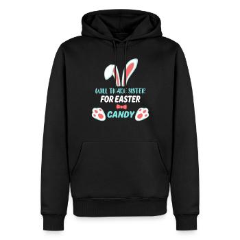 Échangera sa sœur contre des bonbons de Pâques - Sweat à capuche Premium bio Homme - noir - Devant - Nico (187cm)
