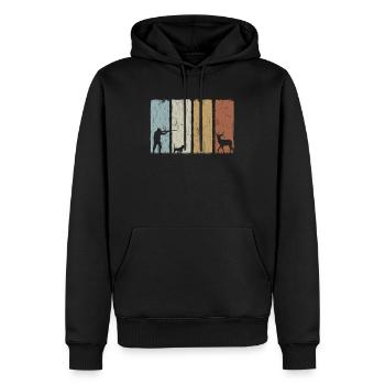 Chasseur Chasseur de cerfs Chasseur - Sweat à capuche Premium bio Homme - noir - Devant - Nico (187cm)