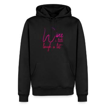 lustiger Wein Spruch - Männer Premium Bio Hoodie - Schwarz - Vorne - Nico (187cm)