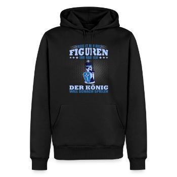 Der König Will Schach Spielen - Männer Premium Bio Hoodie - Schwarz - Vorne - Nico (187cm)