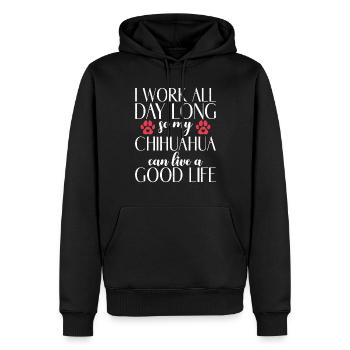 Chihuahua Cadeaux Chihuahua Propriétaire - Sweat à capuche Premium bio Homme - noir - Devant - Nico (187cm)