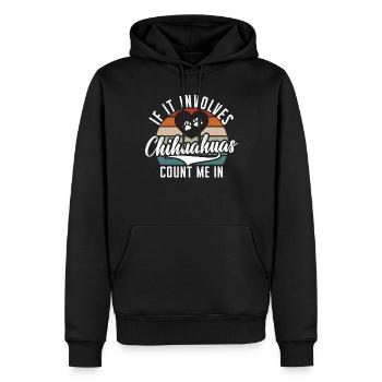 Chihuahua Cadeaux Chihuahua Propriétaire - Sweat à capuche Premium bio Homme - noir - Devant - Nico (187cm)