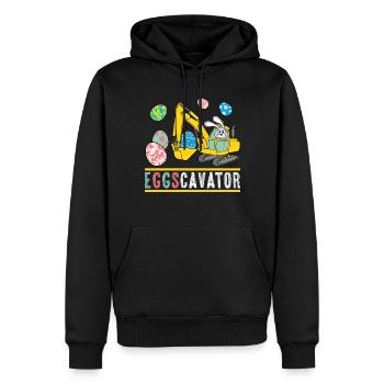 Oeufs Cavator Pâques pour garçons Enfants Tout-petits Bunny - Sweat à capuche Premium bio Homme - noir - Devant - Nico (187cm)
