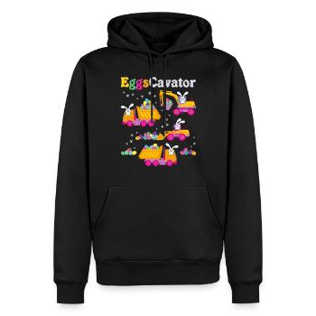 Easter For Boys Toddlers Funny Eggs Cavator Bunny - Men’s Premium Organic Hoodie - black - Front - Nico (187cm)