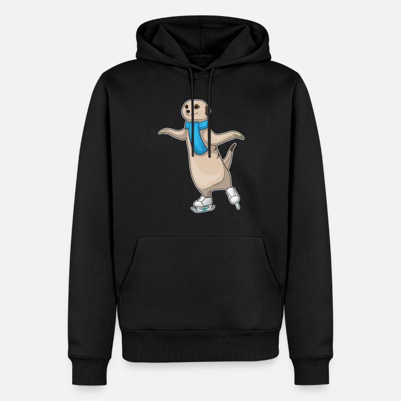 Suricates patins à glace - Sweat à capuche Premium bio Homme - noir