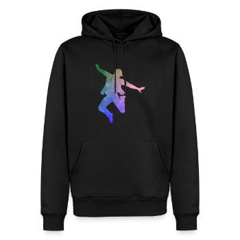 Hip Hop bboy - Sweat à capuche Premium bio Homme - noir - Devant - Nico (187cm)