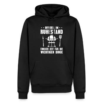 Rente Grillen Ruhestand Geschenkidee - Männer Premium Bio Hoodie - Schwarz - Vorne - Nico (187cm)