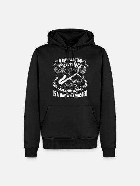 Saxophone A Day Playing Saxophone - Men’s Premium Organic Hoodie - black