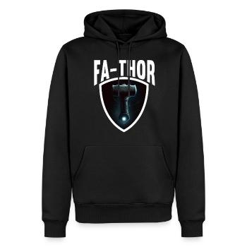 Papa Vathor Va Thor Fête des pères Fête des pères Cadeau de fête des pères - Sweat à capuche Premium bio Homme - noir - Devant - Nico (187cm)
