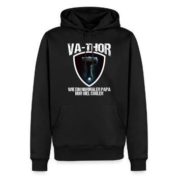 Papa Vathor Va Thor Vatertag Vatertagsgeschenk - Männer Premium Bio Hoodie - Schwarz - Vorne - Nico (187cm)