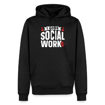 Ich Liebe Sozialarbeit Sozialarbeiter Ausbildung - Männer Premium Bio Hoodie - Schwarz - Vorne - Nico (187cm)