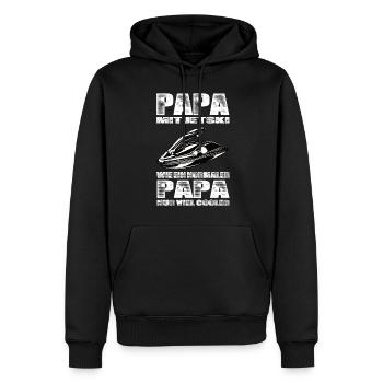 Papa Mit Jetski Wie Ein Normaler Papa Nur Cooler - Männer Premium Bio Hoodie - Schwarz - Vorne - Nico (187cm)