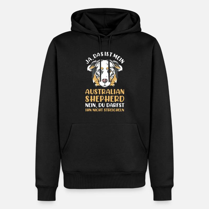 Hund Australian Shepherd - Männer Premium Bio Hoodie - Schwarz