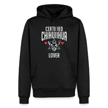 Chihuahua Cadeaux Chihuahua Propriétaire - Sweat à capuche Premium bio Homme - noir - Devant - Nico (187cm)