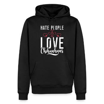 Chihuahua Cadeaux Chihuahua Propriétaire - Sweat à capuche Premium bio Homme - noir - Devant - Nico (187cm)