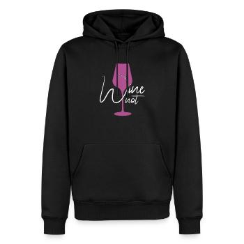 lustiger Wein Spruch - Männer Premium Bio Hoodie - Schwarz - Vorne - Nico (187cm)