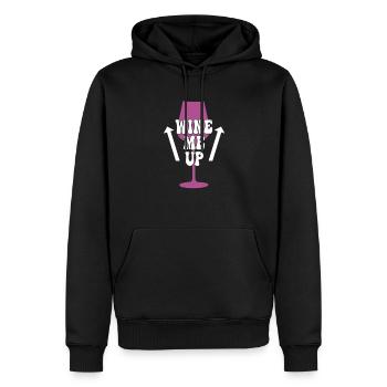 lustiger Wein Spruch - Männer Premium Bio Hoodie - Schwarz - Vorne - Nico (187cm)