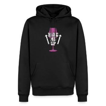 lustiger Wein Spruch - Männer Premium Bio Hoodie - Schwarz - Vorne - Nico (187cm)