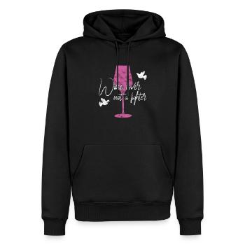 Vin Paix Dicton - Sweat à capuche Premium bio Homme - noir - Devant - Nico (187cm)